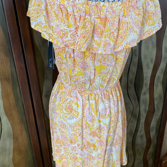 NWT BCX Juniors Paisley Off-the-Shoulder Dress, size L - Picture 5 of 8